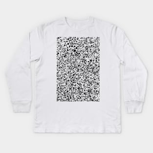 Black and White Dalmation Pattern Kids Long Sleeve T-Shirt